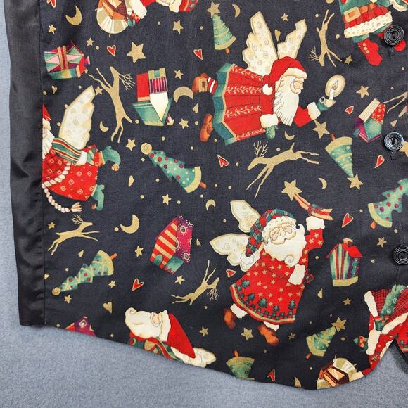 111 Main Womens Vest XXL 2XL Christmas Tree Santa Holiday Reindeer Office Vtg - Picture 8 of 12